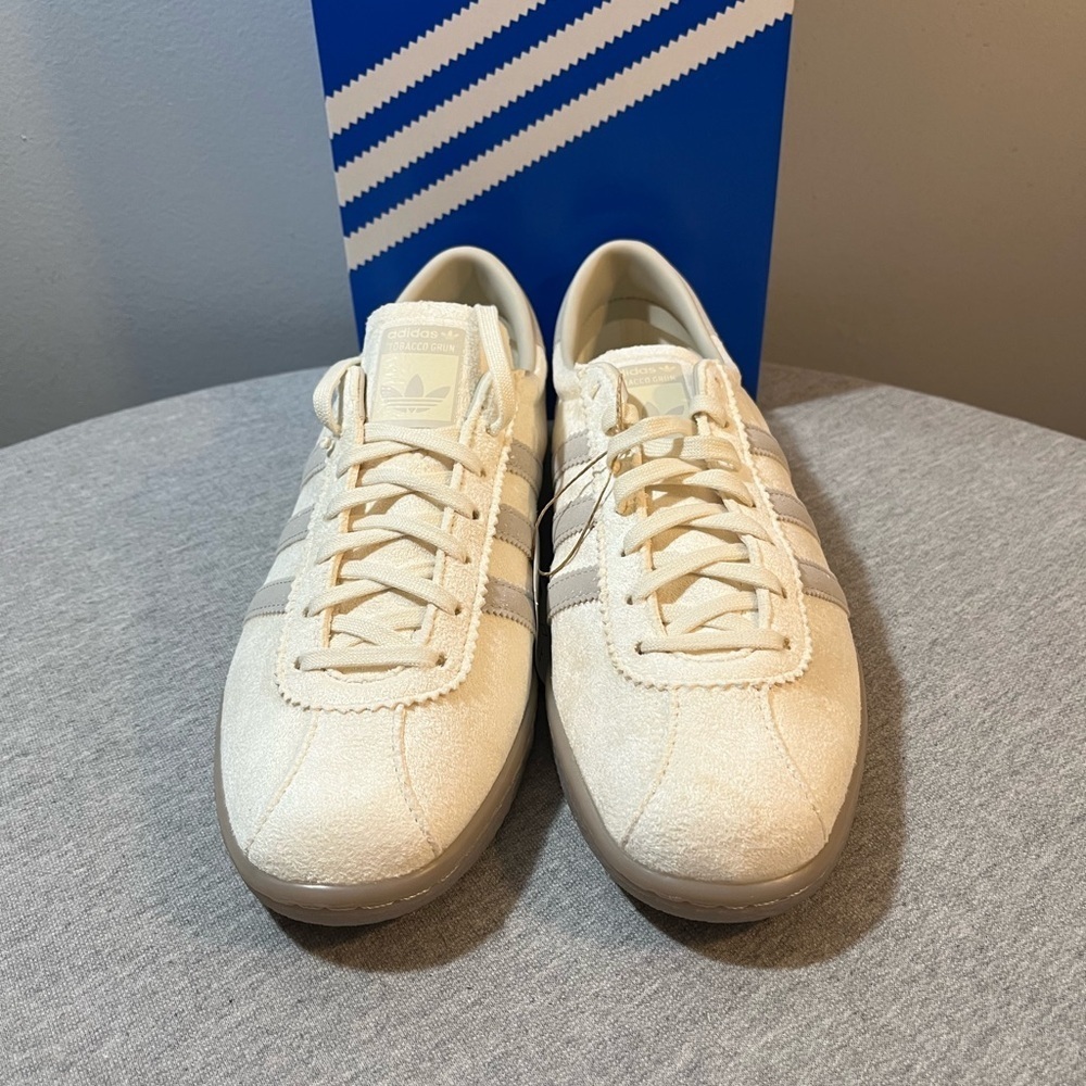 Adidas Tobacco Gruen Cream Bliss White Suede Sneakers Men's Size 10 GX6940 - Picture 3 of 10